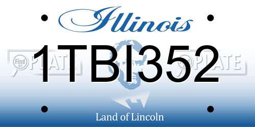 1TBI352 Illinois License Plate