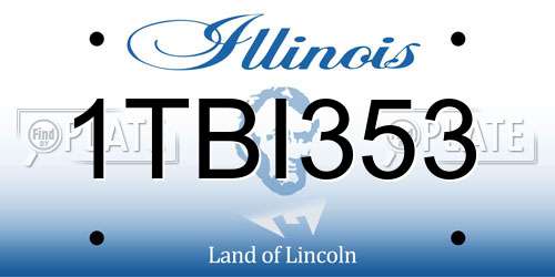 1TBI353 Illinois License Plate