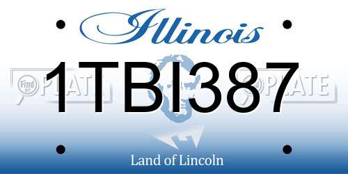 1TBI387 Illinois License Plate