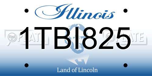 1TBI825 Illinois License Plate
