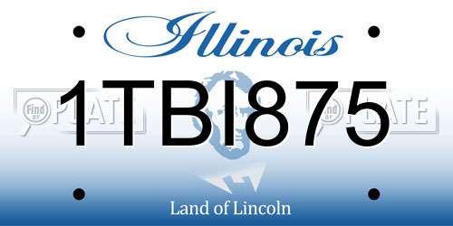 1TBI875 Illinois License Plate