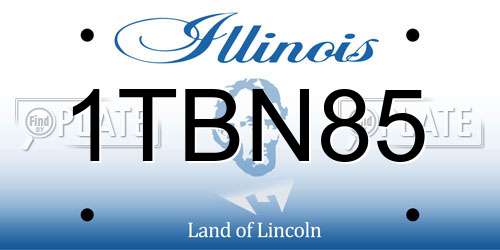 1TBN85 Illinois License Plate