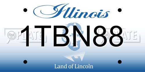 1TBN88 Illinois License Plate