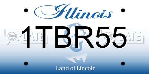 1TBR55 Illinois License Plate