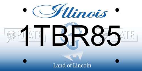 1TBR85 Illinois License Plate