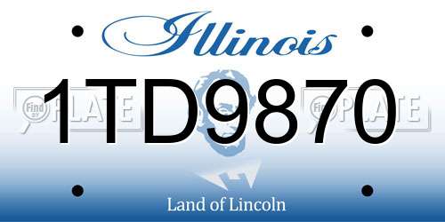 1TD9870 Illinois License Plate