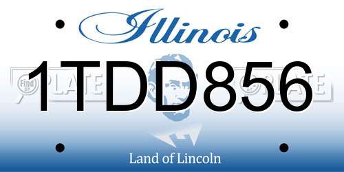1TDD856 Illinois License Plate