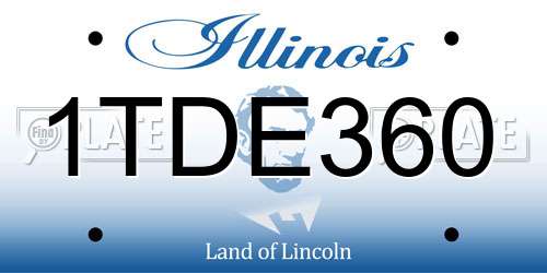 1TDE360 Illinois License Plate