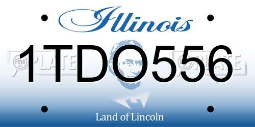 1TDO556 Illinois License Plate