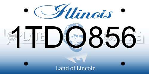 1TDO856 Illinois License Plate
