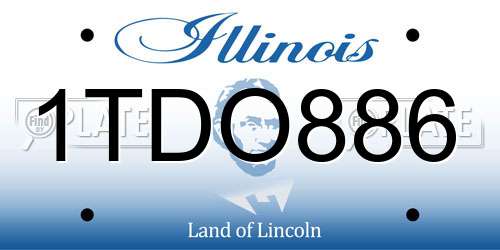 1TDO886 Illinois License Plate