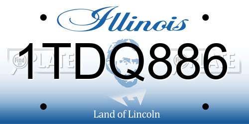 1TDQ886 Illinois License Plate