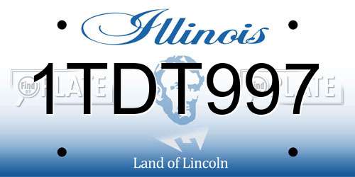 1TDT997 Illinois License Plate