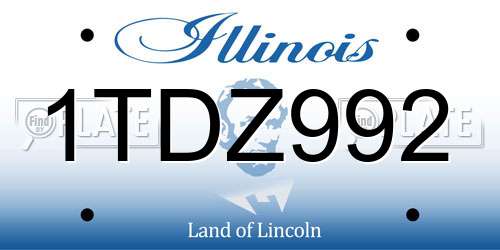 1TDZ992 Illinois License Plate
