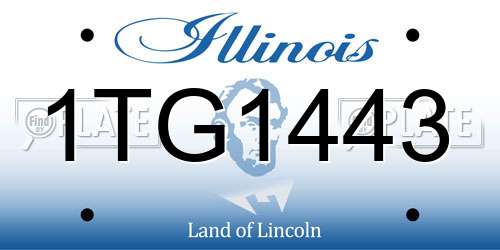 1TG1443 Illinois License Plate