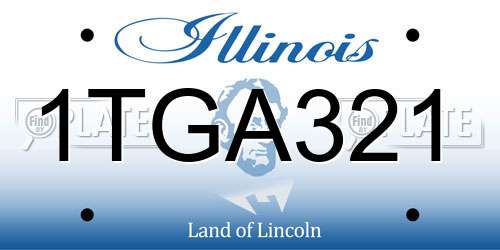 1TGA321 Illinois License Plate