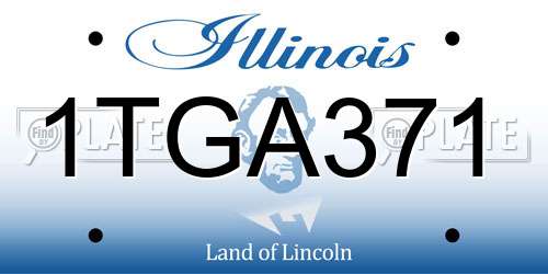 1TGA371 Illinois License Plate