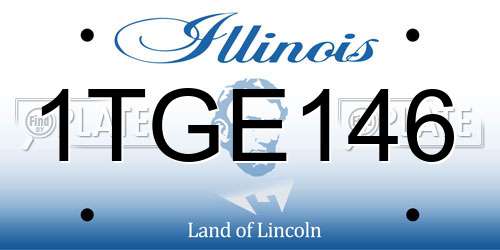 1TGE146 Illinois License Plate