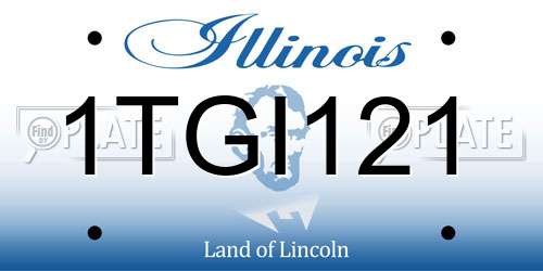 1TGI121 Illinois License Plate