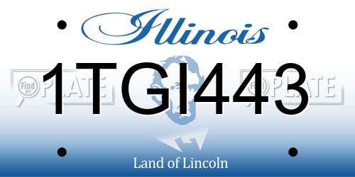 1TGI443 Illinois License Plate