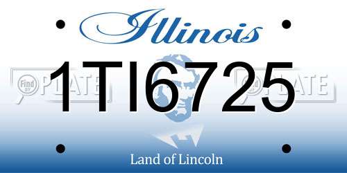 1TI6725 Illinois License Plate
