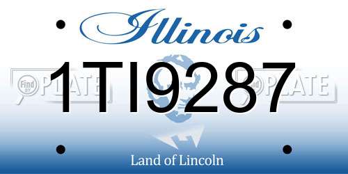 1TI9287 Illinois License Plate