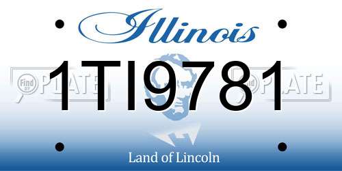 1TI9781 Illinois License Plate