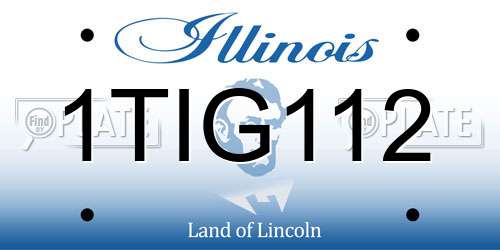 1TIG112 Illinois License Plate