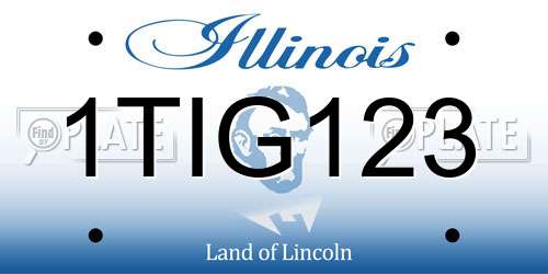 1TIG123 Illinois License Plate
