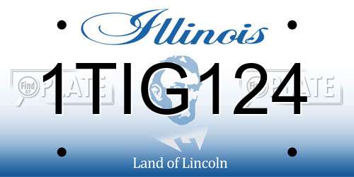 1TIG124 Illinois License Plate