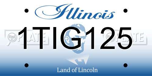 1TIG125 Illinois License Plate