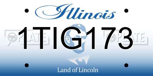 1TIG173 Illinois License Plate