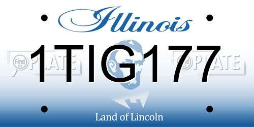 1TIG177 Illinois License Plate