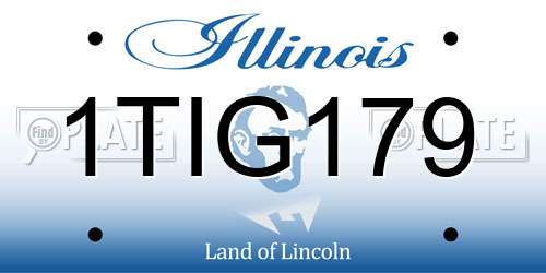 1TIG179 Illinois License Plate
