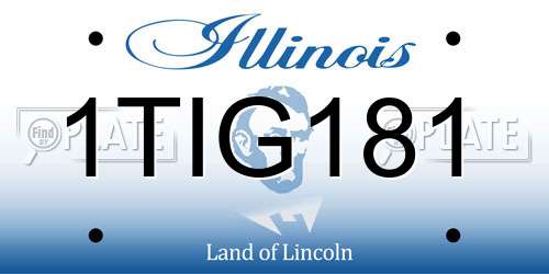 1TIG181 Illinois License Plate