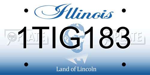 1TIG183 Illinois License Plate