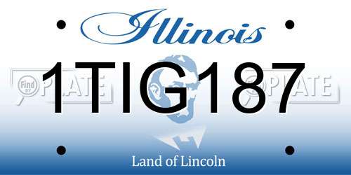 1TIG187 Illinois License Plate