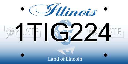 1TIG224 Illinois License Plate