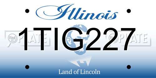 1TIG227 Illinois License Plate