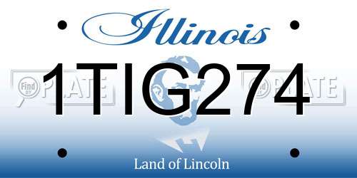 1TIG274 Illinois License Plate