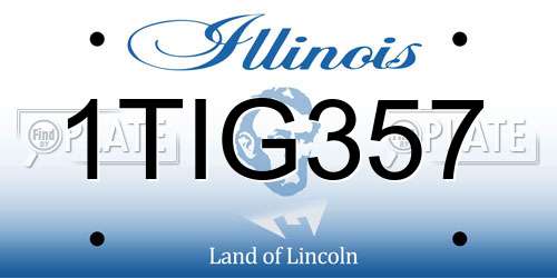 1TIG357 Illinois License Plate