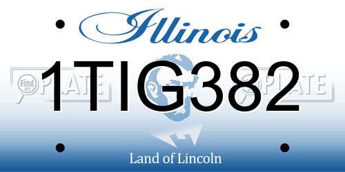 1TIG382 Illinois License Plate