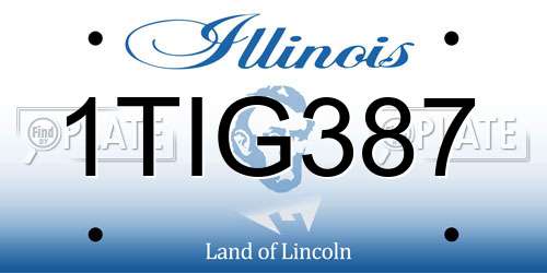 1TIG387 Illinois License Plate
