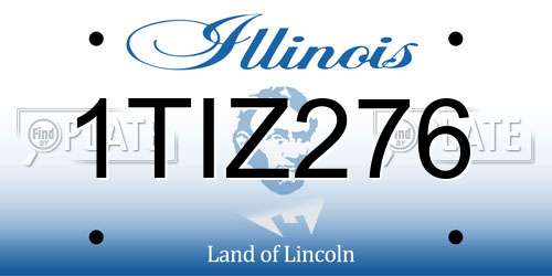 1TIZ276 Illinois License Plate