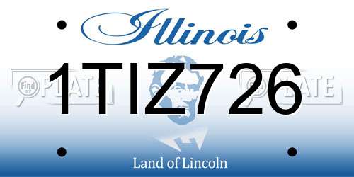 1TIZ726 Illinois License Plate