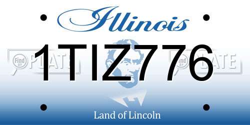 1TIZ776 Illinois License Plate