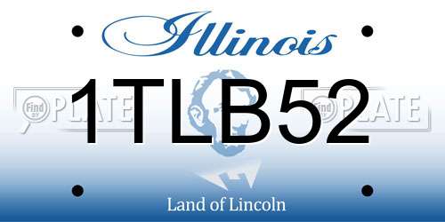 1TLB52 Illinois License Plate