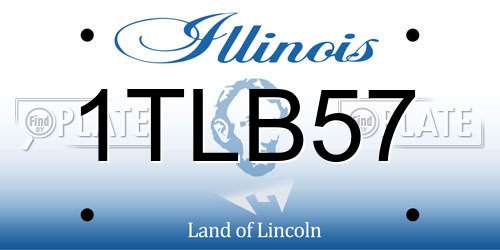 1TLB57 Illinois License Plate