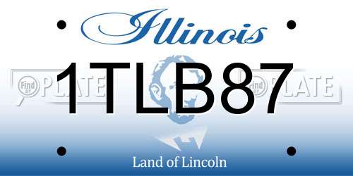 1TLB87 Illinois License Plate