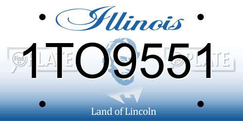 1TO9551 Illinois License Plate